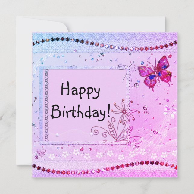 Pastel Sparkle Carte Anniversaire (Devant)