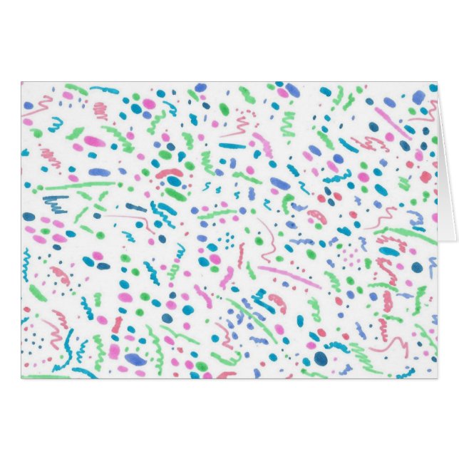Pastel Splatter Confetti Imprimer Carte de voeux (Devant horizontal)