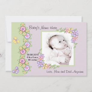 Pastel Spring Flowers Baby Faire-part