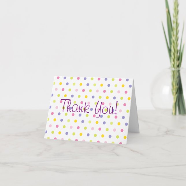 Pastel Sprinkle Polka Dot Baby shower Merci (Devant)