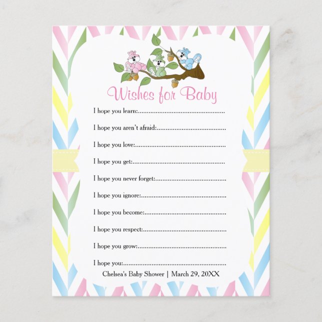 Pastel Squirrel Baby Girl Douche - Wives (Devant)