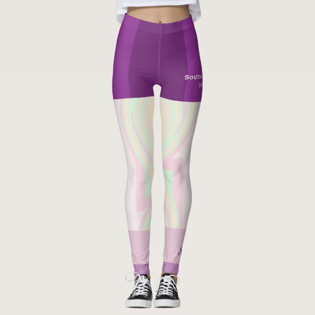 Pastel Swirl Team/Club Leggings avec faux shorts (Devant)