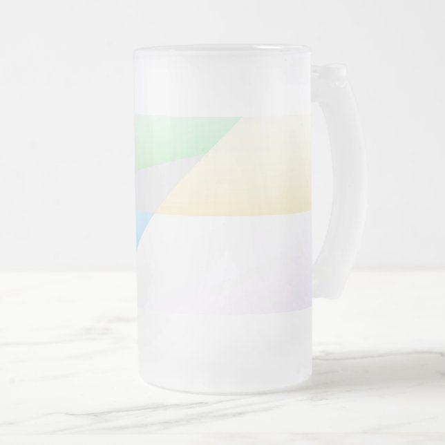 Pastel Triangles de verre givré Beer Mug (Devant droit)