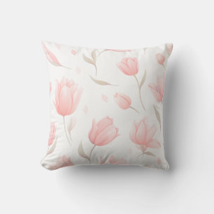 Pastel Tulip Flowers Coussin