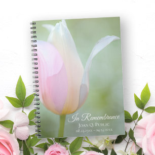 Pastel Tulip Spring Funeral Memorial Livre d'or