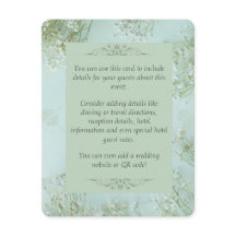 Pastel Turquoise Fleurs blanches Mariage Carte de 