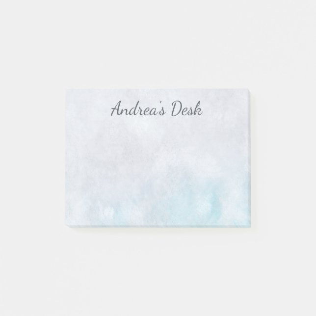 Pastel Turquoise & Grey Post-It Notes (Devant)