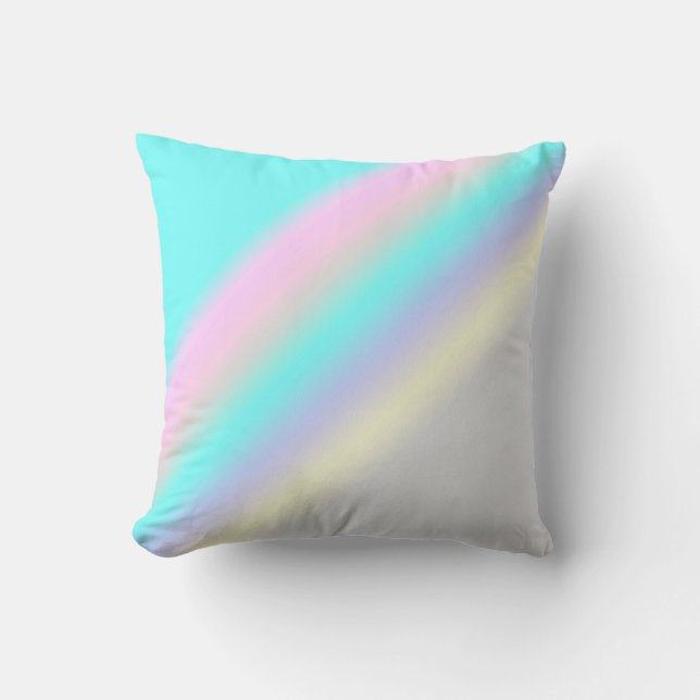 Pastel Turquoise rose Abstrait Coussin de coussin  (Recto)