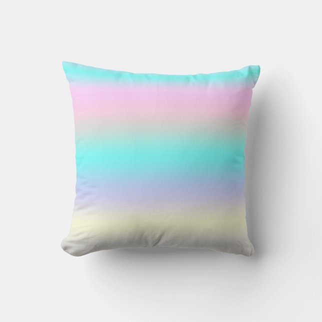 Pastel Turquoise rose Abstrait Coussin de coussin  (Recto)