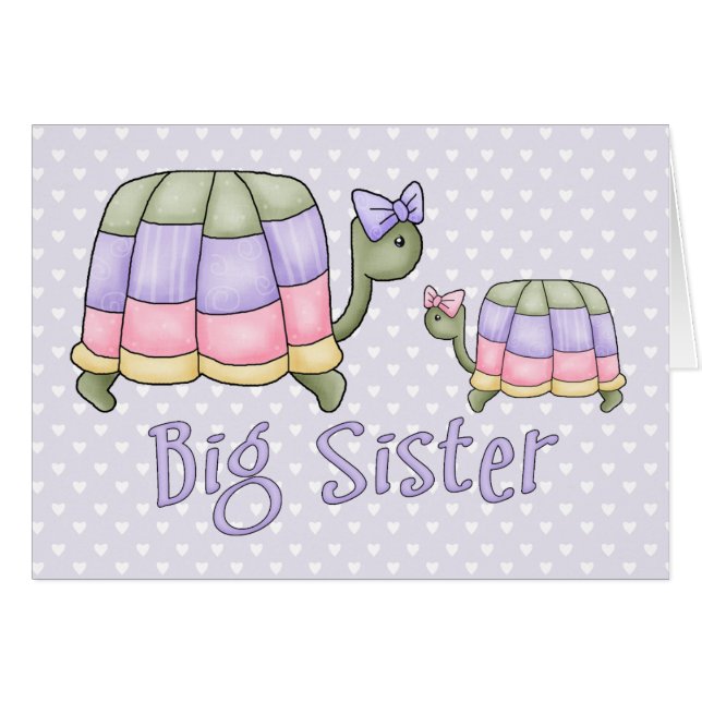 Pastel Turtles Big Sister Blank Card (Devant Horizontal)