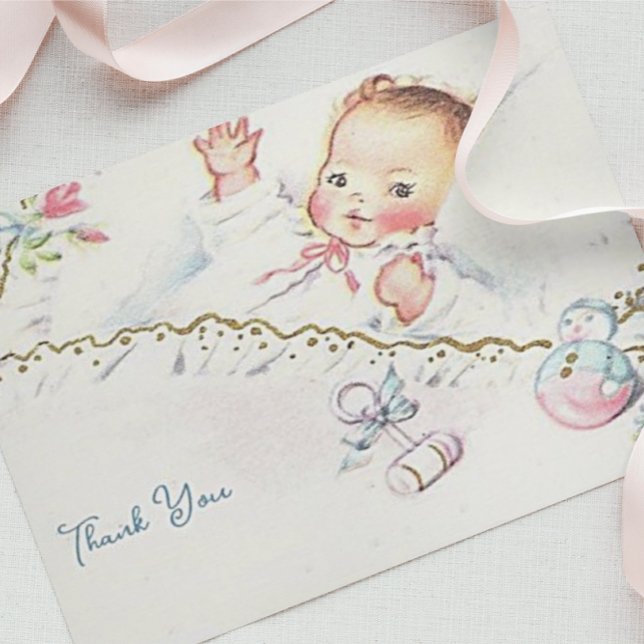 Pastel Vintage bébé fille Baby shower Merci (Créateur téléchargé)
