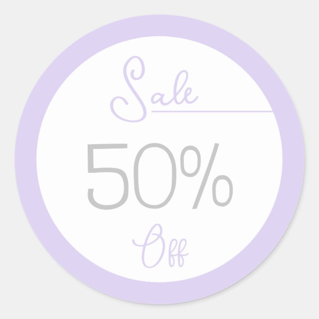 Pastel violet magasin promotion vente autocollant (Devant)