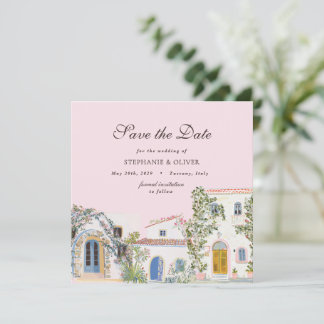 Pastel Watercolor Mediterranean Save The Date