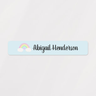 Pastel Watercolor Rainbow Name Étiquettes