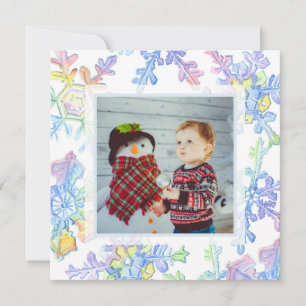 Pastel Watercolor Winter Snowflake Photo Noël
