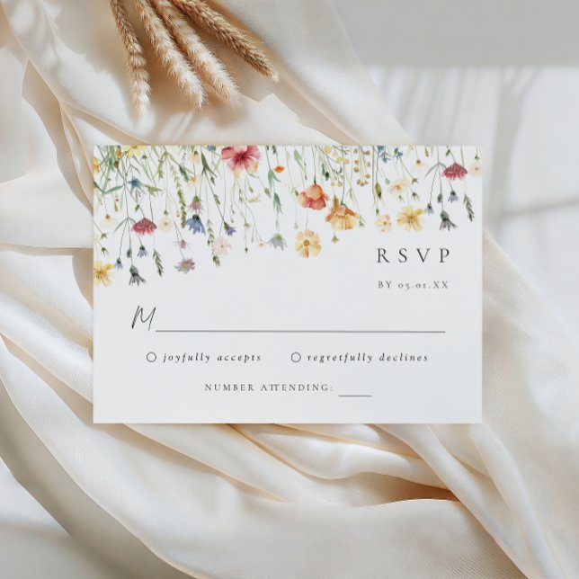 Pastel Wildflower Wedding RSVP Card (Créateur téléchargé)