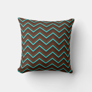 Pastels Chocolat Chevron Oreiller à lancer de 3 Ca