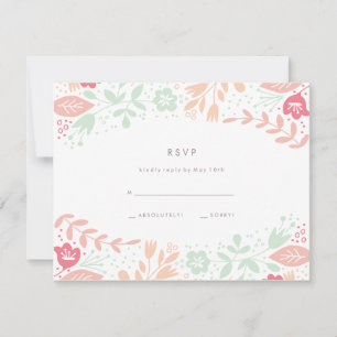 Pastels Floral Grace Wedding Carte RSVP