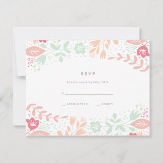 Pastels Floral Grace Wedding Carte RSVP