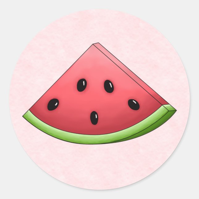 Pastèque avec Stickers Arrière - plans roses (Devant)