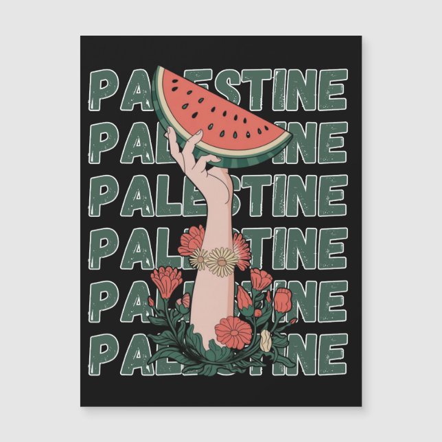 pastèque, fleurs et palestine Texte Répéter (Devant)