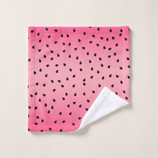 Pastèque Graines Noires Vibes d'Été Rose Juteux (Gant de toilette)