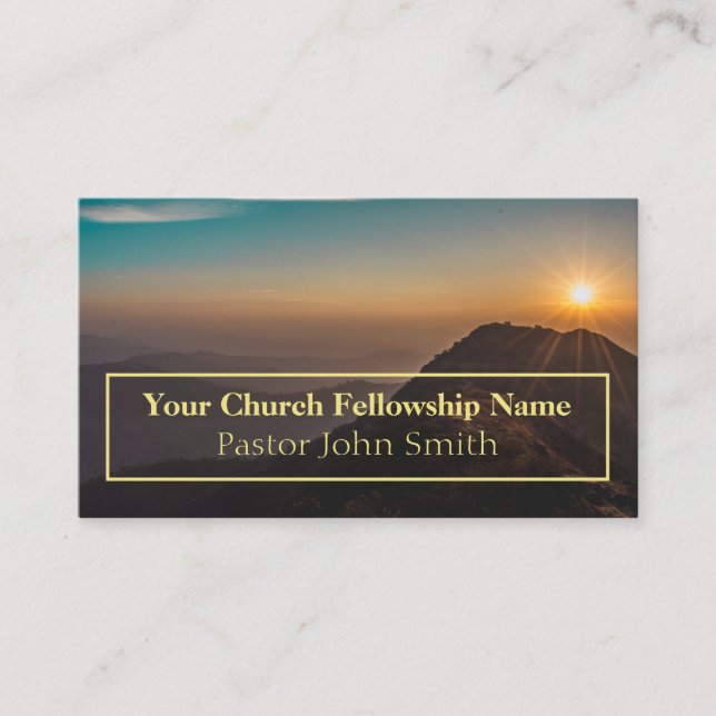 Pasteur de l'église Sunrise Mountain Cartes de vis (Devant)