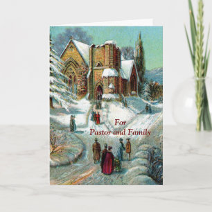 Pasteur et carte de Noël de l'église familiale