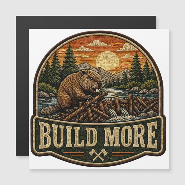 Patch brodé extérieur Build More Beaver (Devant / Derrière)