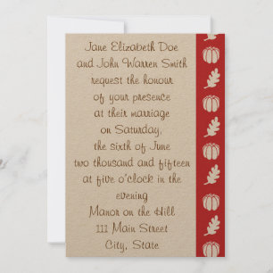 Patch citrouille dans Cherry Faire-part de mariage