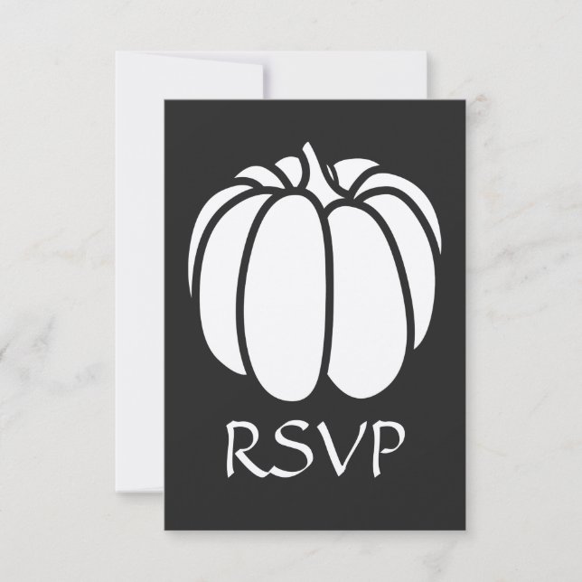 Patch citrouille dans la carte RSVP noire (Devant)