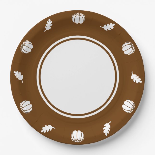 Patch de citrouille sur assiette en papier chocola (Devant)