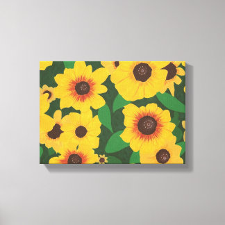 Patch de Tournesol Jaune Peinture Toile Enveloppée