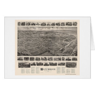 Patchogue, carte panoramique de NY - 1906