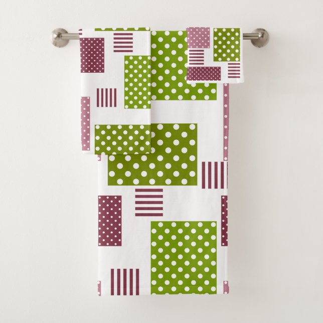 Patchwork brun vert pois dos blanc (En situation)