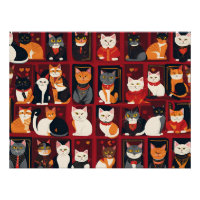 patchwork chats affiche d'art AI