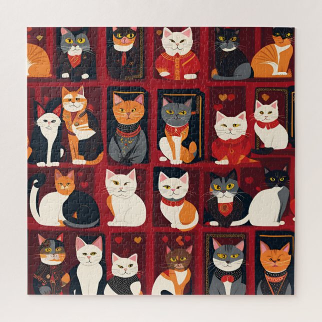 patchwork chats IA art puzzle (Vertical)