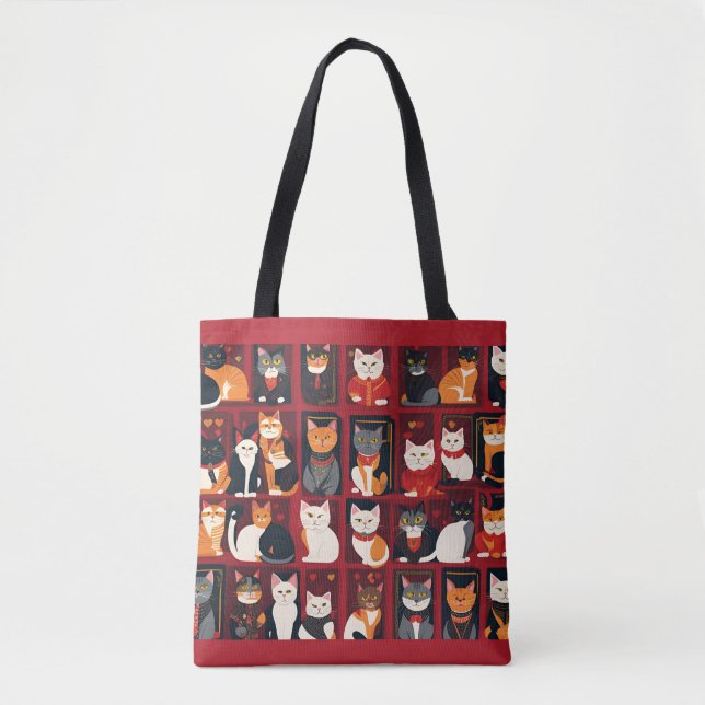 patchwork chats sac fourre-tout d'art AI (Devant)