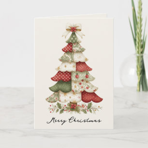 Patchwork Christmas Tree Carte de Noël