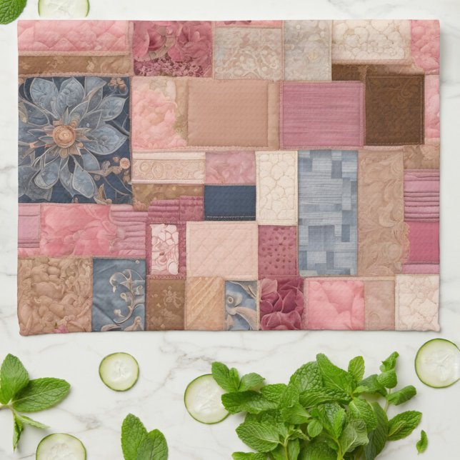 Patchwork coloré Quilt Art Cuisine Serviette (Créateur téléchargé)
