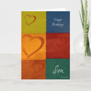 Patchwork Colors et Coeurs Carte d'anniversaire du