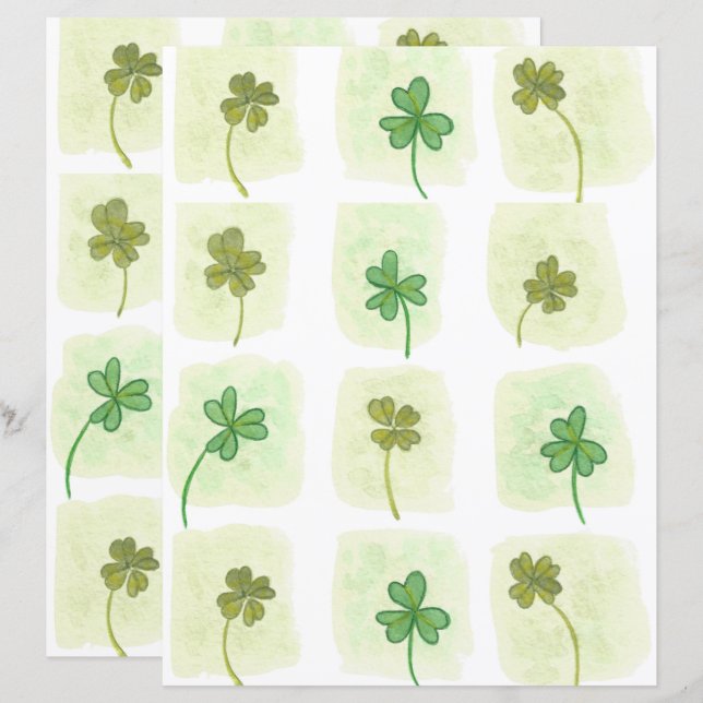 Patchwork de Shamrocks et de papier de scrapbook d (Devant / Derrière)