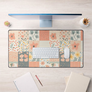 Patchwork Floral Corail Abricot Sage Vintage