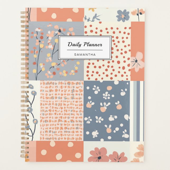 Patchwork floral romantique en rose et ivoire (Devant)