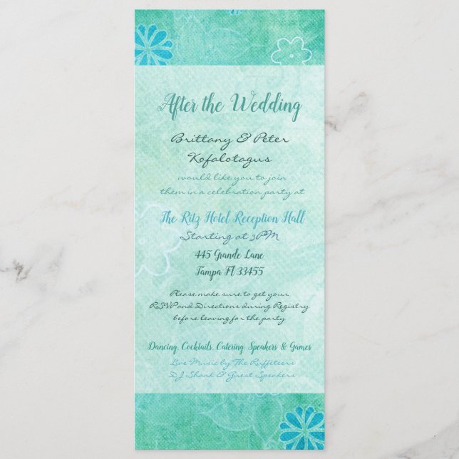 Patchwork Graffiti Wedding Programme Invitation (Devant)