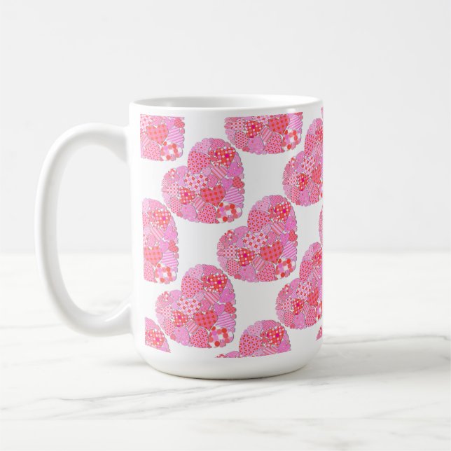 Patchwork Hearts Mug café blanc (Gauche)
