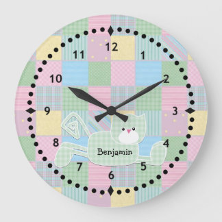 Patchwork Kitty Nursery Horloge murale