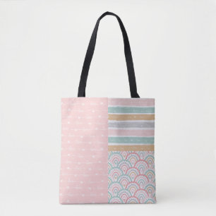 Patchwork Love Hearts Rainbow Pastel Sac fourre-to