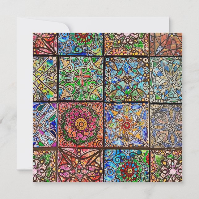 Patchwork Mandala en verre tendu (Devant)