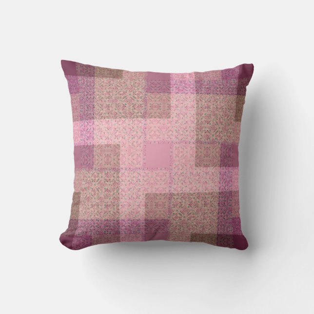 Patchwork Motif Pink / Coussin (Recto)